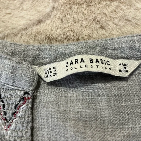 Zara embroidered blouse size M - Picture 6 of 8